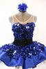 Blue tap costume / dress glitters with jumbo sequined fabric over crinoline underlay, front