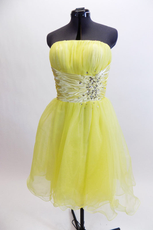 Yellow Tulle, Ruched waist, Yellow short, Prom dress, For Sale Once More From The Top Yellow Tulle, Ruched waist, Yellow short, Prom dress, For Sale Once More From The Top