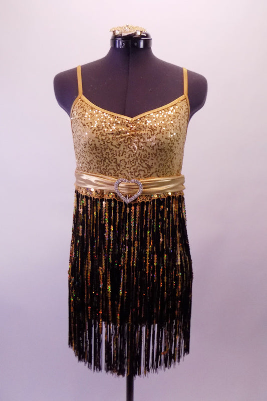 No Swingitty, Gold Black Fringed Flapper Style Dress, For Sale Once More From The Top No Swingitty, Gold Black Fringed Flapper Style Dress, For Sale Once More From The Top