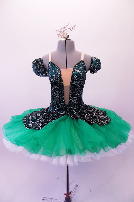 La Campanella, Dark Green Velvet & Emerald Russian Tutu, For Sale Once More From The Top La Campanella, Dark Green Velvet & Emerald Russian Tutu, For Sale Once More From The Top