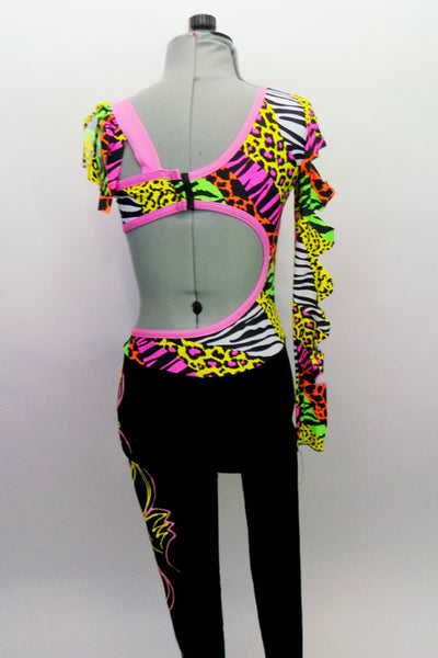 Laughing, Neon Colored, Animal Print, Single Sleeved Unitard, For Sale ...