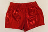 Red metallic shorts