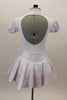 White pouf sleeved nurse’s dress had red petticoat & attached pinafore with large red cross on the front. Comes with matching nurse hat. Back