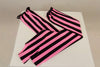 Pink and black striped leggings