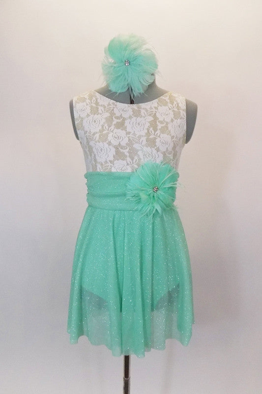 Dream Come True, Ivory Lace and Mint Green Lyrical Costume, For Sale Once More From The Top Dream Come True, Ivory Lace and Mint Green Lyrical Costume, For Sale Once More From The Top