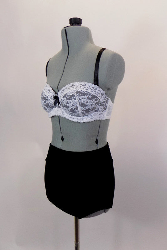 I Might. Black Velvet Blazer & Briefs With White Lace Bra, For Sale – Once  More From The Top