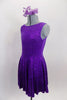 Purple sequined dress with keyhole back and large satin bow at neck. Comes with hair accessory. Side