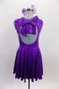 Purple sequined dress with keyhole back and large satin bow at neck. Comes with hair accessory. Back