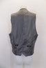 Tartan earthtone 5-button,“URBAN” slim-fit vest has darted seams, horizontal slit pockets & breast pocket accents at front. Grey back has adjustable buttons. Back