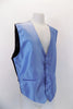 New with tags, periwinkle-blue five-button, textured “Protocol” vest has darted side seams &  slit pocket accents at front. The back has adjustable buckle. Side