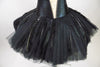 Professional Englishtutu adorned with black feathers has attached black low back bodice with nude center panel lined by crystals & scattered crystals throughout. Comes with feather hair accessory. Tutu zoomed