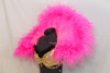 Gold metallic bra and shorts with side pouf of pink,black and leopard print. Comes with stiff crinoline, marabou trimmed, hot pink removable collar. side zoom