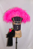 Gold metallic bra and shorts with side pouf of pink,black and leopard print. Comes with stiff crinoline, marabou trimmed, hot pink removable collar. back