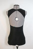 Fully sequined gold, key-hole back bodysuit, with black matching under suit . Comes with wide large buckle leather belt, back