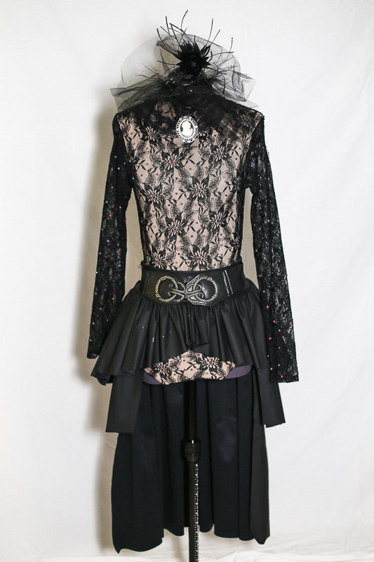 The Tudors, black lace bodysuit, 2 piece, jazz costume, for sale