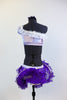Lavender top with lace ruffle and purple organza hooped skirt , back