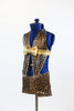 One piece leopard print, spandex jazz/acro costume,with halter style neck and bow, side