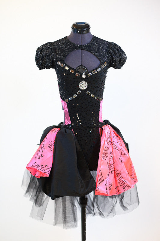 jazz or tap costume black / pink  front